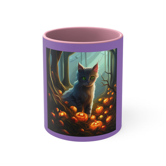 Spooky Cat Accent Coffee Mug, 11oz